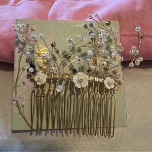 Gold tone Pave Hair Comb